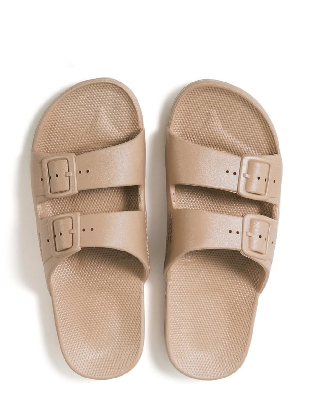 Freedom Moses Metallic Double Buckle Slide Waterproof Cushion Sandals. 36/37.